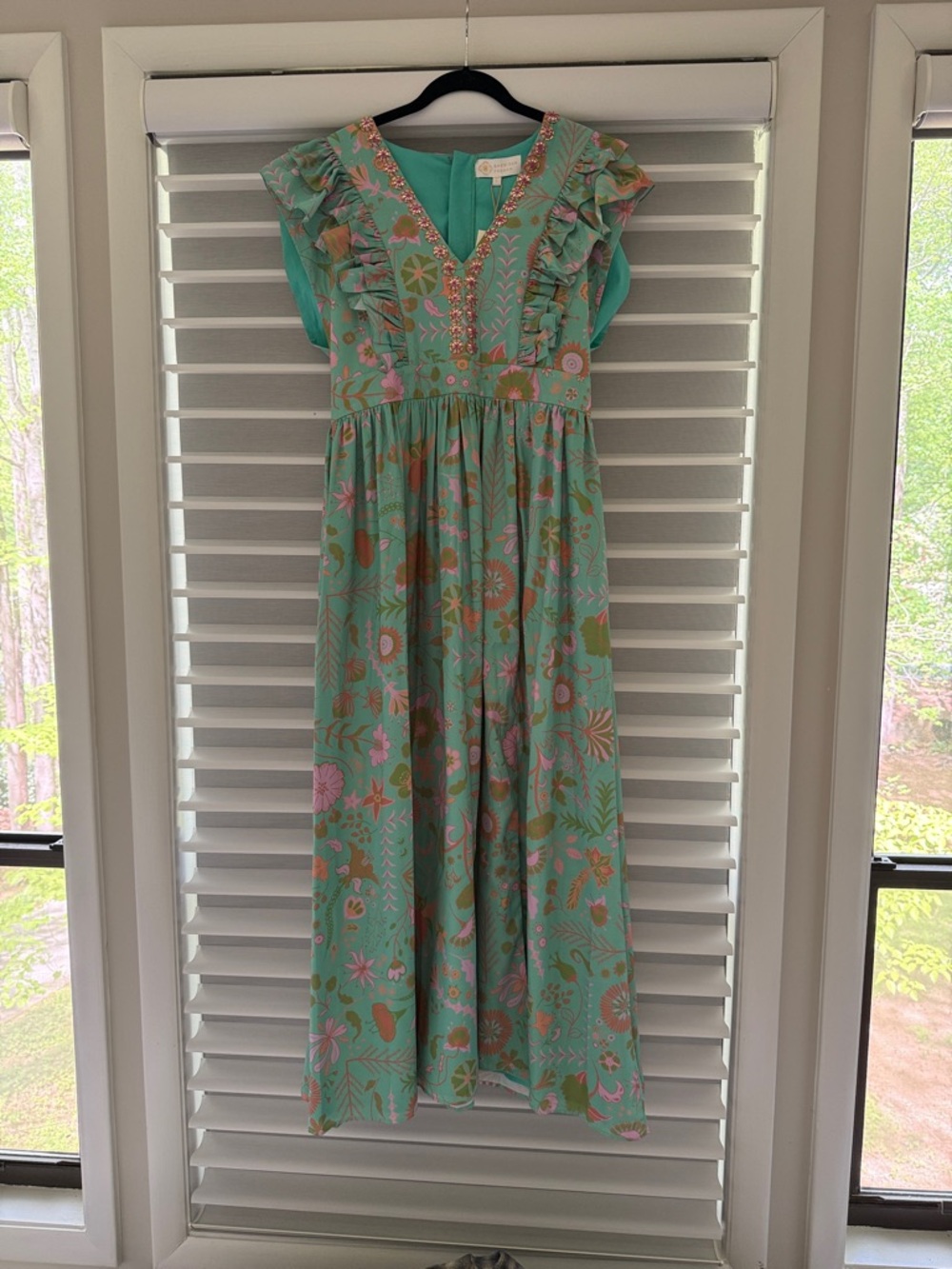 Sheridan French - Stacey Dress in Green Floral - Large - NWT